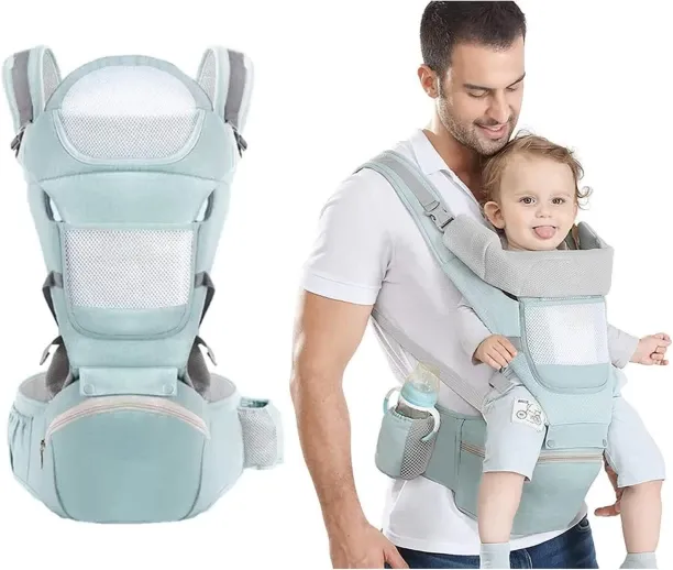 Generic Multi-Functional 9 in 1 Baby Backpack Carrier, Convenient, Breathable, Easy-to-use Baby Car…