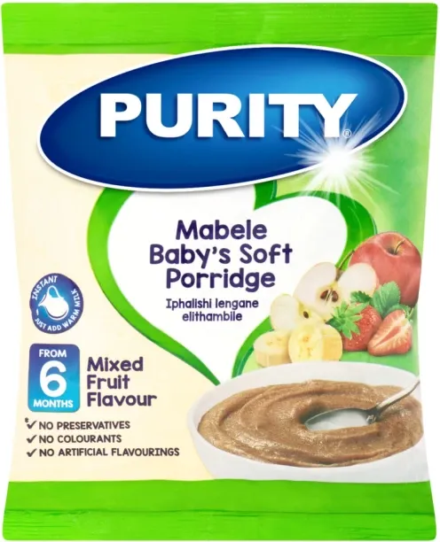 Purity Mixed Fruit Flavour Mabele Baby's Soft Porridge Cereal