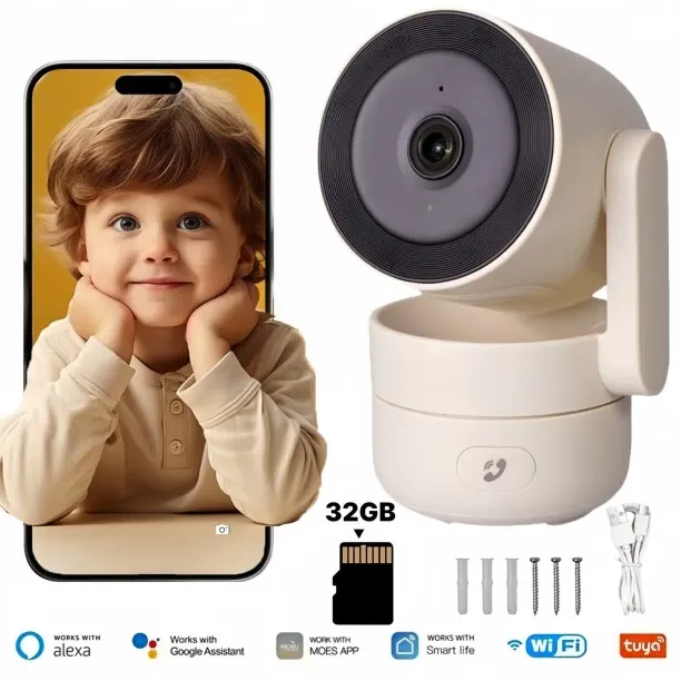 SOlala Baby monitor, 2K resolution, 4 million pixels, 360° pan, 180° high-definition camera, interc…