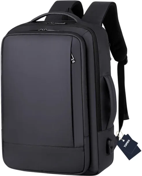 Topika Laptop Backpack for Men,Waterproof Oxford Black Business Backpacks Waterproof Backpack