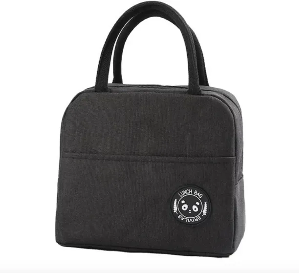 EZ Select Brivilas Black Foil Insulated Lunch Bag Cooler Bag Waterproof Lunch Bag