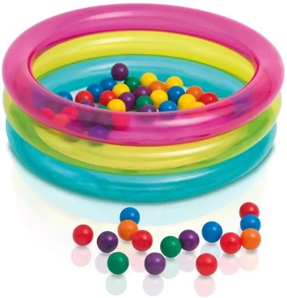 Intex Ball Pit & 50 Balls 3 Ring Pool Ball - Size: 1
