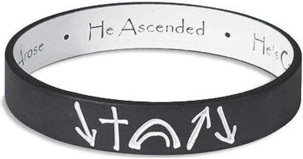Creative Brands Reversible Silicone Witness Bracelet, White 8 inches Alloy Cat's Eye Titanium Plati…