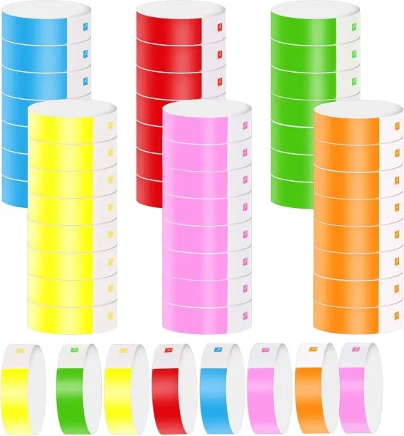 Neon Wristbands, Waterproof Paper Bracelets Event Wristbands Colorful Wrist Party Bands Armbands fo…