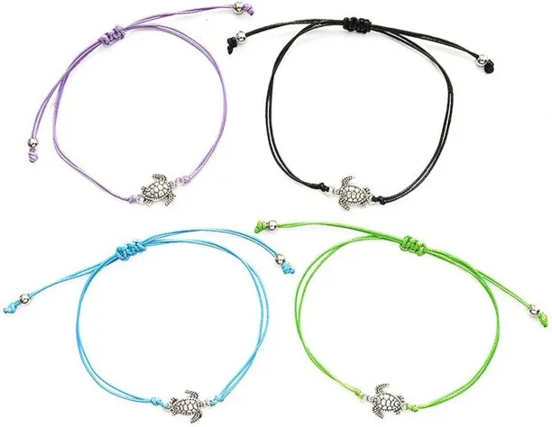 8mm Sea Turtles Beads Bracelet Turquoise Natutal Stone Elastic Stretch Bracelet for Women Men Alloy…