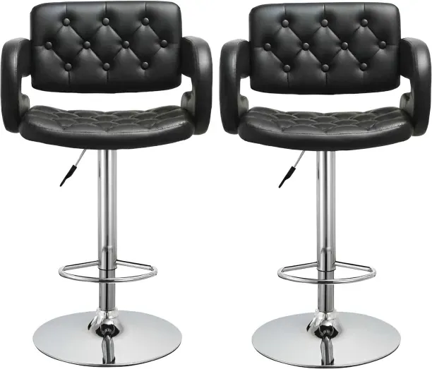 SMTE Swivel Bar Stool Leather Bar Stool