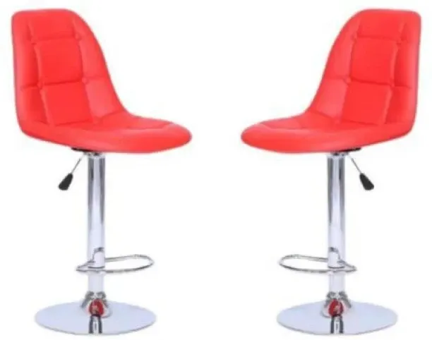 Rex M Bar Stools / Kitchen Counter Chairs - Two Pack - Red Colour Leather Bar Stool