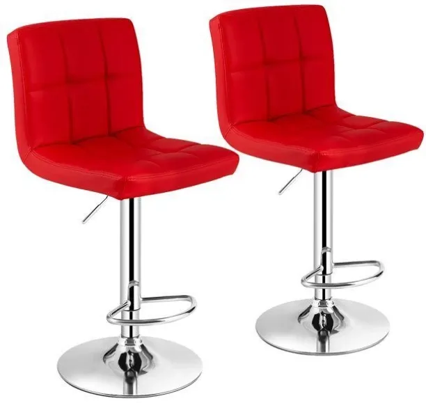 FURNITURE HUB Bar Stools / Kitchen Counter Breakfast Chairs - Set of 2 Leather Bar Chair