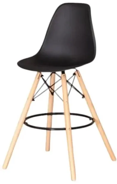SMTE BC725 Bar Stool - Black Plastic Seat Plastic Bar Chair