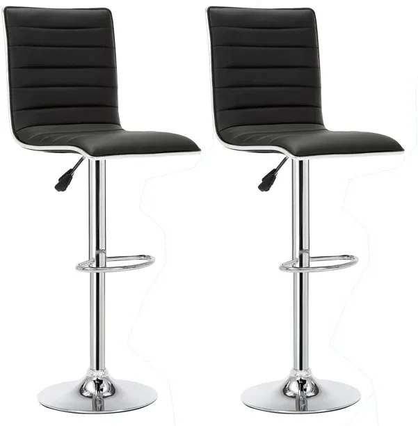 SMTE Bar Stools / Kitchen Counter Breakfast Chairs Leather Bar Stool