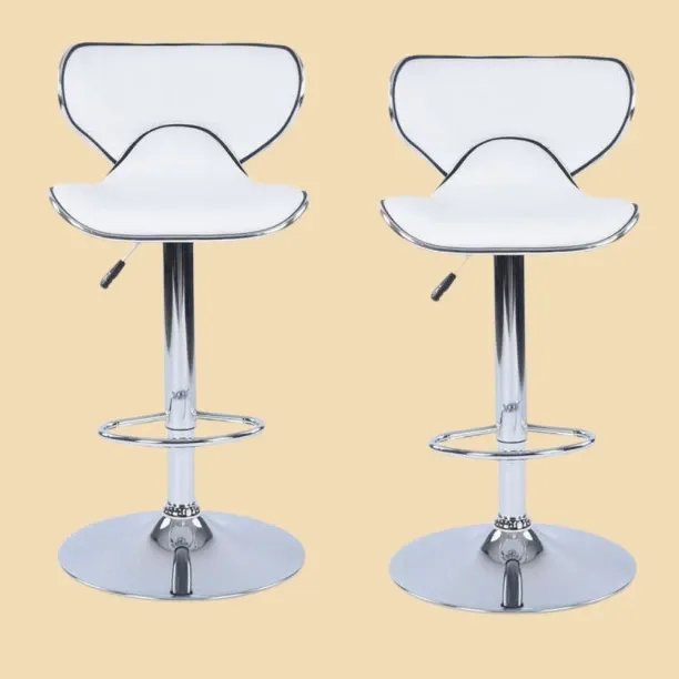 SMTE Butterfly Bar / Kitchen Counter Stools - 5 Piece Leather Bar Chair
