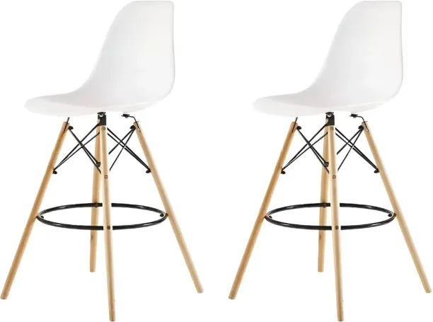 SMTE Modern Style Counter Plastic Bar Stool