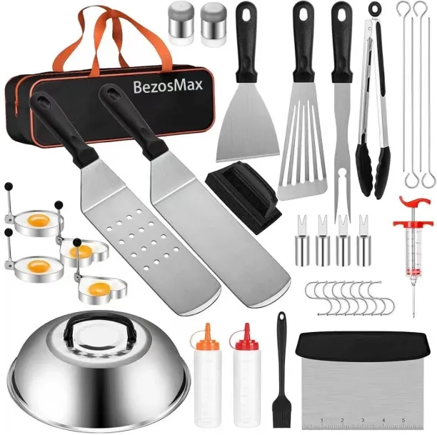 BezosMax 37Pcs Grill Accessories Kit, Premium Stainless Steel BBQ Tools, Portable Carry Bag Grillin…