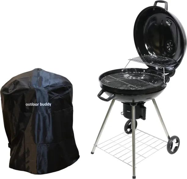 Outdoor Buddy MagMaster 57cm Charcoal Kettle Braai – Hinged Lid, Thermo, Mag Wheels, Protective Cov…