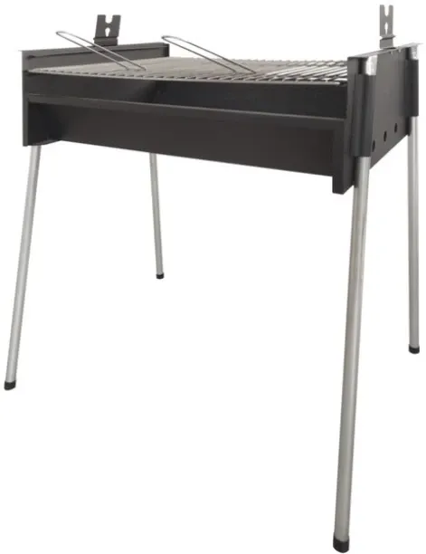 Unique Grill Adjustable Charcoal Family Braai Freestanding with Side Shelf FSB0040 Charcoal Braai