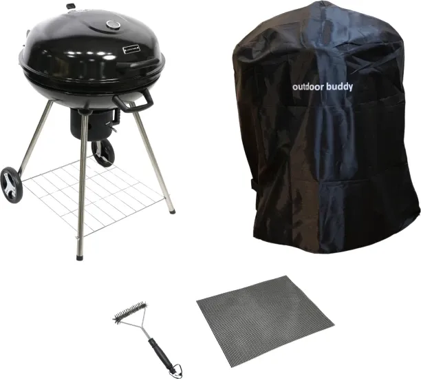 Outdoor Buddy Blaze-Buddy Kettle Braai, PVC Cover & Accessories - 57cm Charcoal Grill Charcoal Braai