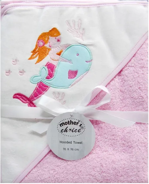 Mother's Choice (210 mm x 320 mm) Mermaid Hooded Towel Cotton Bath Towel