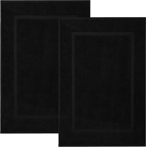 Pofufusm (28 cm x 38 cm) Classic Cotton Bath Mats Set of 2 – Not a Bathroom Rug, Ultra Soft, Highly…