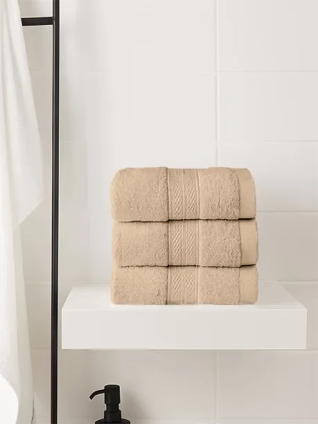 Bunty's Plush (30 cm x 50 cm) 450GSM Guest Towels - 03 Piece Pack - Birch Cotton Bath Towel