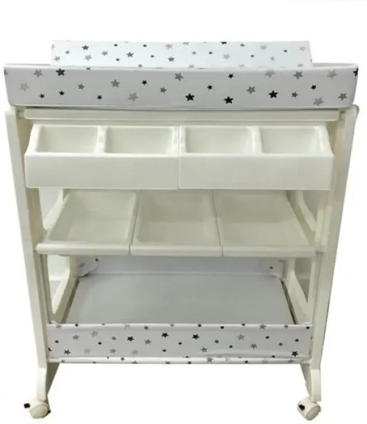 justsimplified mobile 2-in-1 trolley for baby changing and bathing