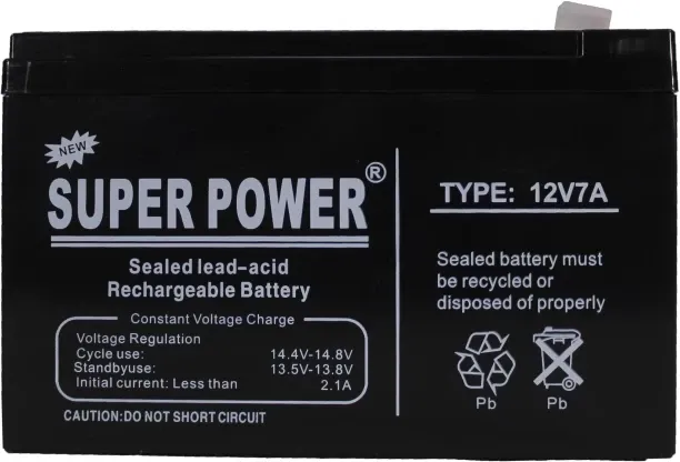 Super Power 12V 7AH Super Power Sealed Rechargeable Battery Sealed Lead-Acid (SLA)  Battery