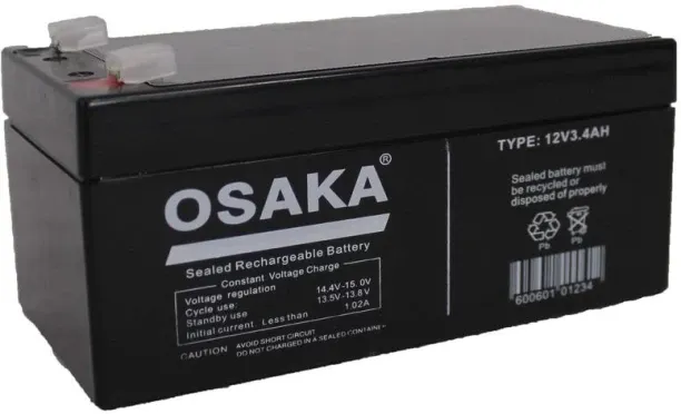 OSAKA 12V 3.4AH Sealed Rechargeable Lead-Acid Battery