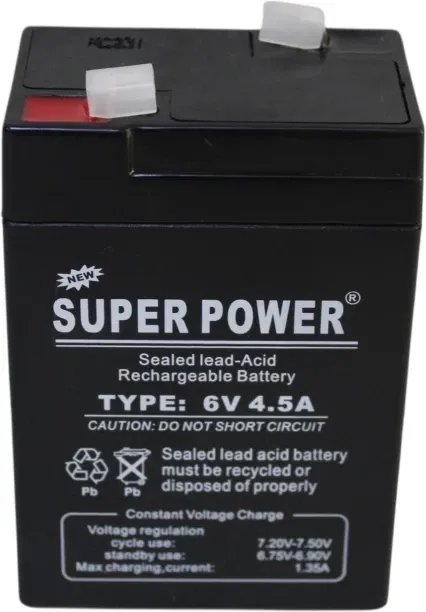 Super Power 6V 4.5Ah Rechargeable Backup Lead-Acid  Battery