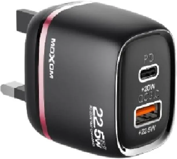 Ashcomonline LX-HC803 PD DUAL-PORTS FAST CHARGER PD 20W Adaptive Charging 1.2 A Multiport Mobile Ch…