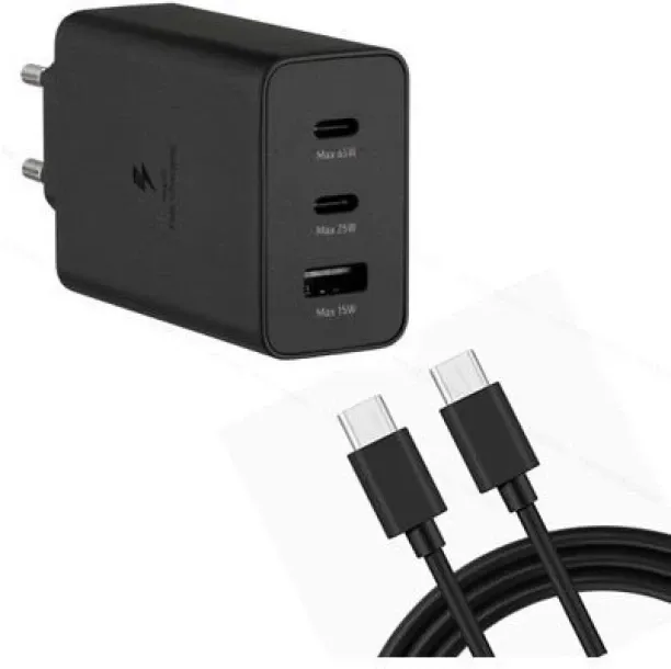 SA 65W Super Fast Power Adapter Charger with Cable for Mobiles, Other Devices Supercharge 2.4 A Mob…