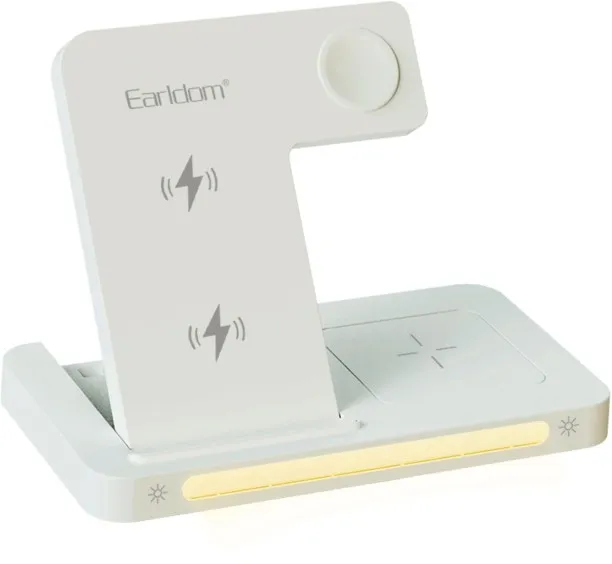 EARLDOM Multi-Function 3-in-1 Foldable Wireless Charging Stand With Night Light Charging Pad