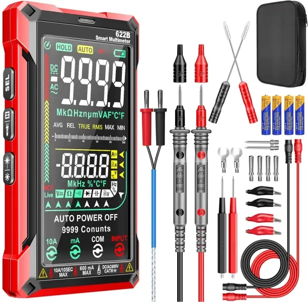 Bloo Digital Multimeter Tester TRM S 9999Counts Smart Auto-Ranging Anti Digital Battery Tester
