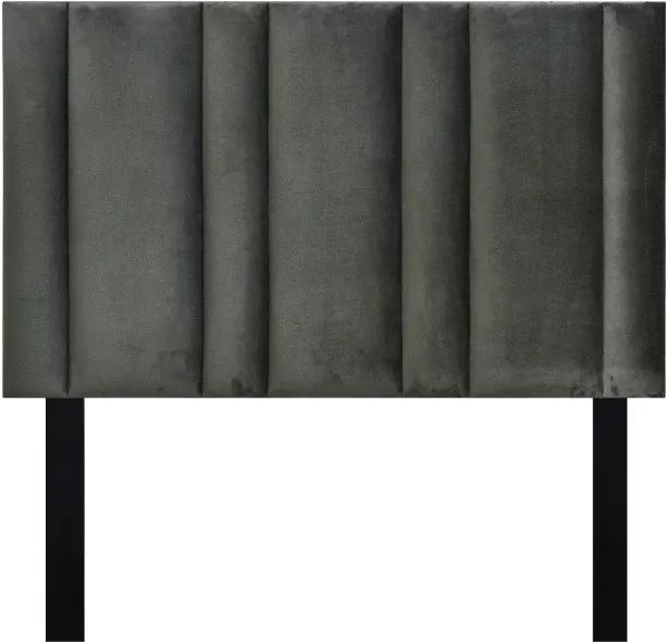 COMPLETE LIVING FURNITURE Mia Dark Grey Velvet Headboard King Bed
