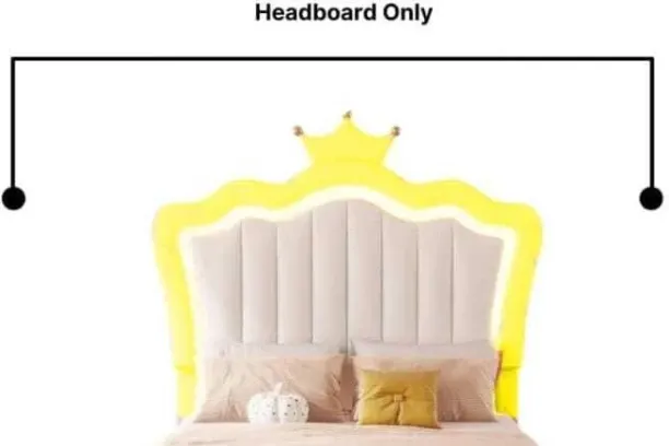 Boldpearl Yellow Double Crown Headboard Bed Frame