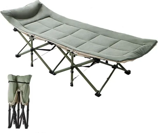 Generic Camping Cots for Adults, Folding Camping Bed Single Box Bed