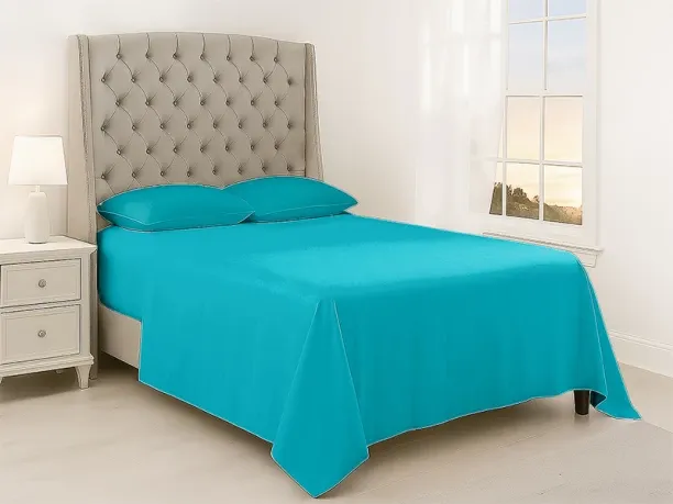 Simply Sleep Everyday Collection Flat Sheet - 90GSM - 6 Piece Pack 90 TC Polyester Three Quarter XL…
