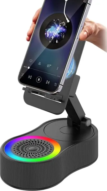 Zuosheng Wireless Induction Speaker 5-in-1 Bluetooth Speaker with Phone Stand,Stereo Sound, 5000mAh…