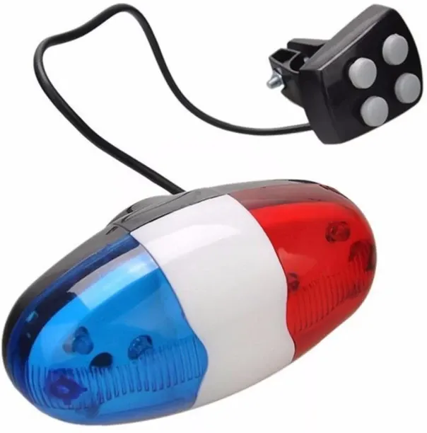 Huanix (as show)6 Led 4 Tone Sounds Bicycles Bell Police Car Light Electronic Horn Siren For Kid Ch…