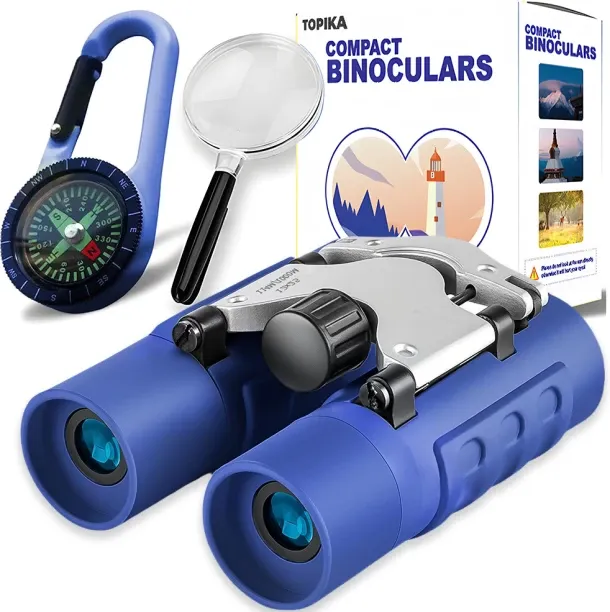 Topika Kids 12x25, Real Optics, Shockproof & Compact Binoculars