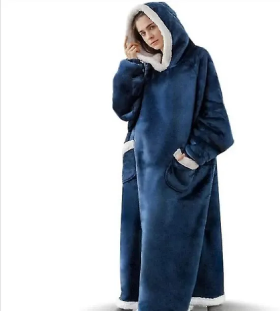 Zzztrade (6 cm x 38 cm) Fleece Hoodie Warm-Wear Onesie Extra Length (Wearable Blanket)