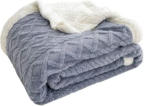 SMTE (200 cm x 150 cm) Polyester Warm Flannel Fluffy Throw Fleece Soft Thick Blankets - Blue (Fleec…