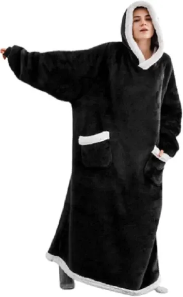 NLS HOMEWARE (7 cm x 5 cm) Extra Long Huggle Hoodie Unisex (Wearable Blanket)