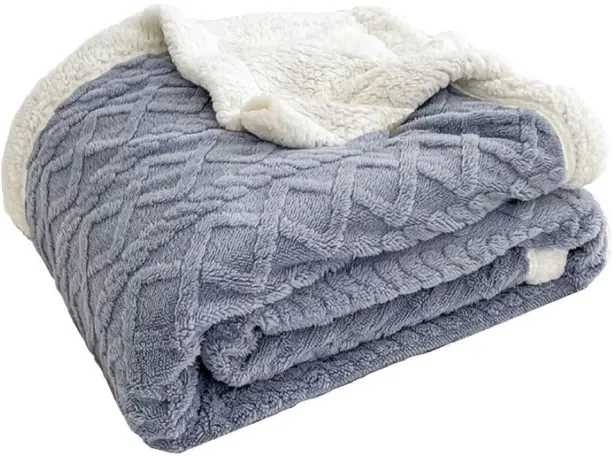 SMTE (200 cm x 150 cm) Warm Flannel Fluffy Throw Fleece Soft Thick Blankets - Blue (Fleece Blanket)