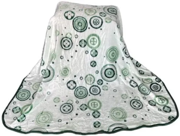 SMTE (180 cm x 210 cm) Rainbow Mink Blanket - Green, White (Mink Blanket)