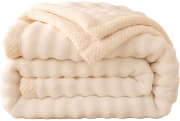 OMGift (200 cm x 2300 cm) Ultra-Soft Anti-Static Rabbit Plush Throw Blanket, Thick for Winter (Ther…