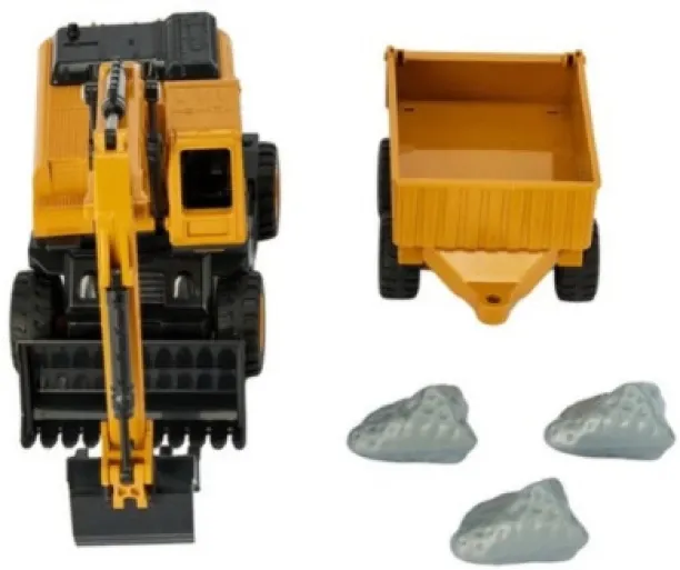 Danny Home Construction Toy Truck Play Set – Excavator, Dump Truck & Toy Rocks Vehicles