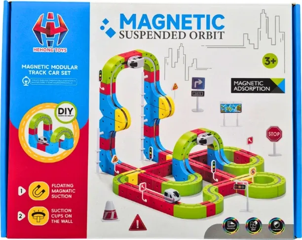 Magnetic Suspended Orbit Track Car Set 149pcs Magnetic & Metallic Blocks