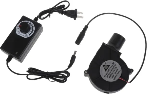 Max (US)US Plug BBQ Fan Air Blower 12V Large 110V 220V Powered BBQ Fan Leaf Blower