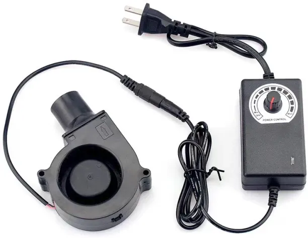 Max (US AC DC power)7530 9733 Blower Fan with Power Variable Speed Controller Barbecue Fan Air Blow…