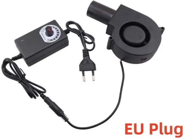 Max (EU Plug)BBQ Fan 9733 Air Blower with Power Variable Speed Controller Barbecue Fan Air Blower D…