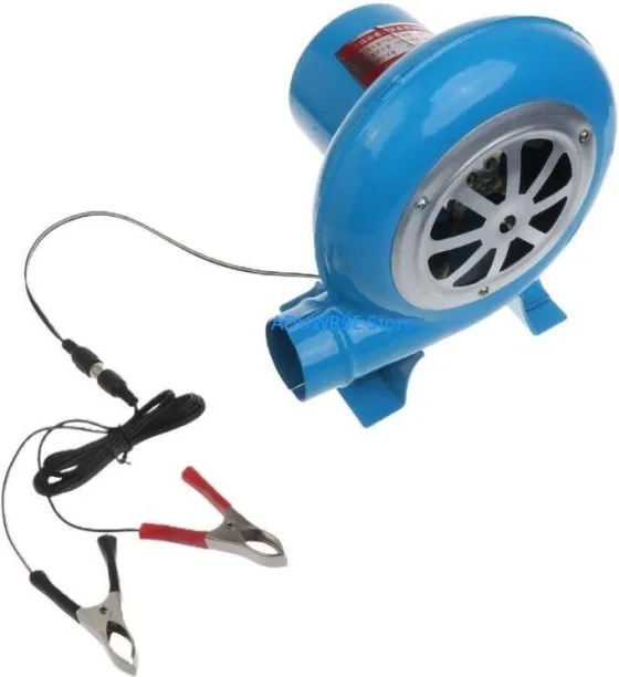 Max (60W)Q6PE 12V Car Blower Barbecue Vehicle 2m Clip Cord Camping Fan BBQ Hair Dryer Tool Leaf Blo…